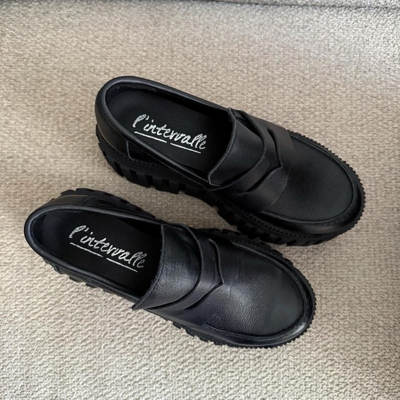 L’Intervalle Black Leather Platform Loafers Size 36 - Picture 2 of 5